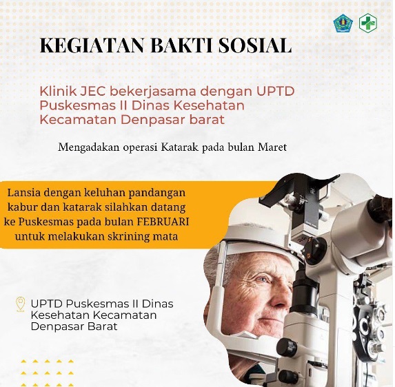 Kegiatan Bakti Sosial, Menbgadakan kegiatan operasi Katarak