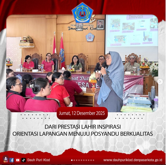 Posyandu Banjar Bumi Banten Desa Dauh Puri Klod menerima orientasi lapangan dari Posyandu Desa Serongga