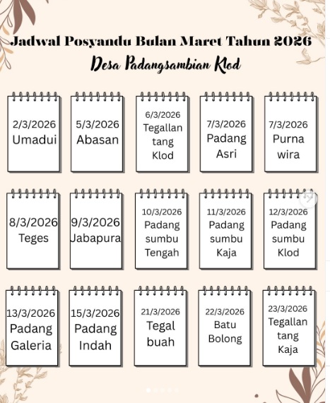 Posyandu  di bulan Maret 2026
