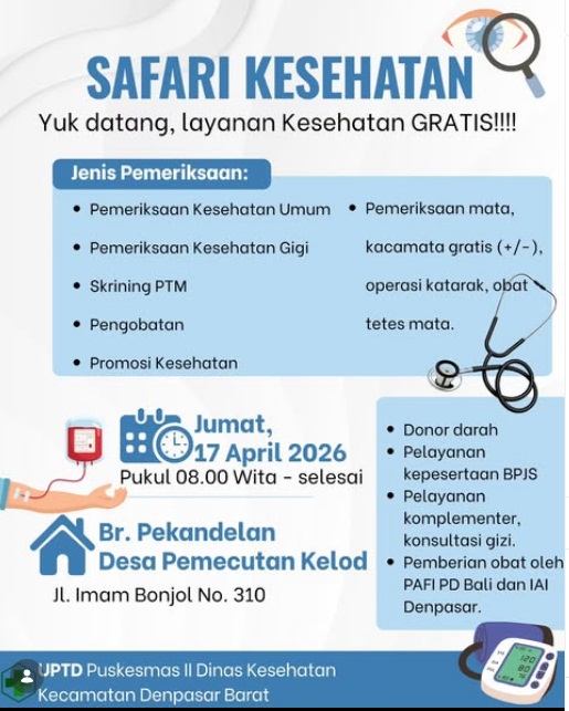Pelayanan kesehatan dengan mendekatkan akses terhadap masyarakat (Safari Kesehatan) Br. Pekandelan
