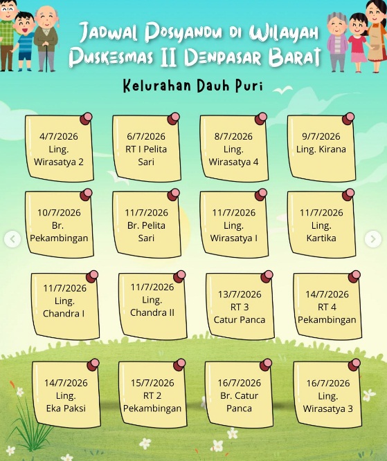 Posyandu Sekarang Berubah! Kini Hadir untuk Semua Usia! Jadwal Posyandu Bulan Juli 2026