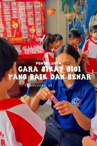 Penyuluhan Cara Sikat Gigi yang baik dan benar di TK Anugrah Koas Profesi Dokter Gigi Universitas Udayana