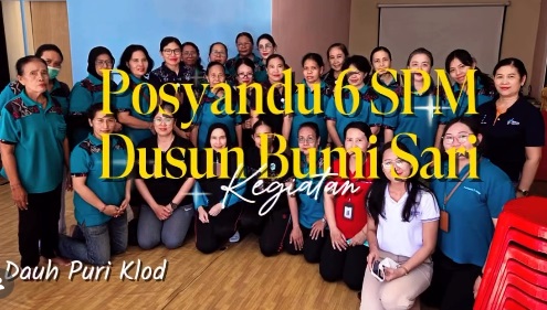 Warga Dusun Bumi Sari antusias banget merapat ke kegiatan Posyandu 6 Standar Pelayanan Minimal (SPM) Desa Dauh Puri Klod.